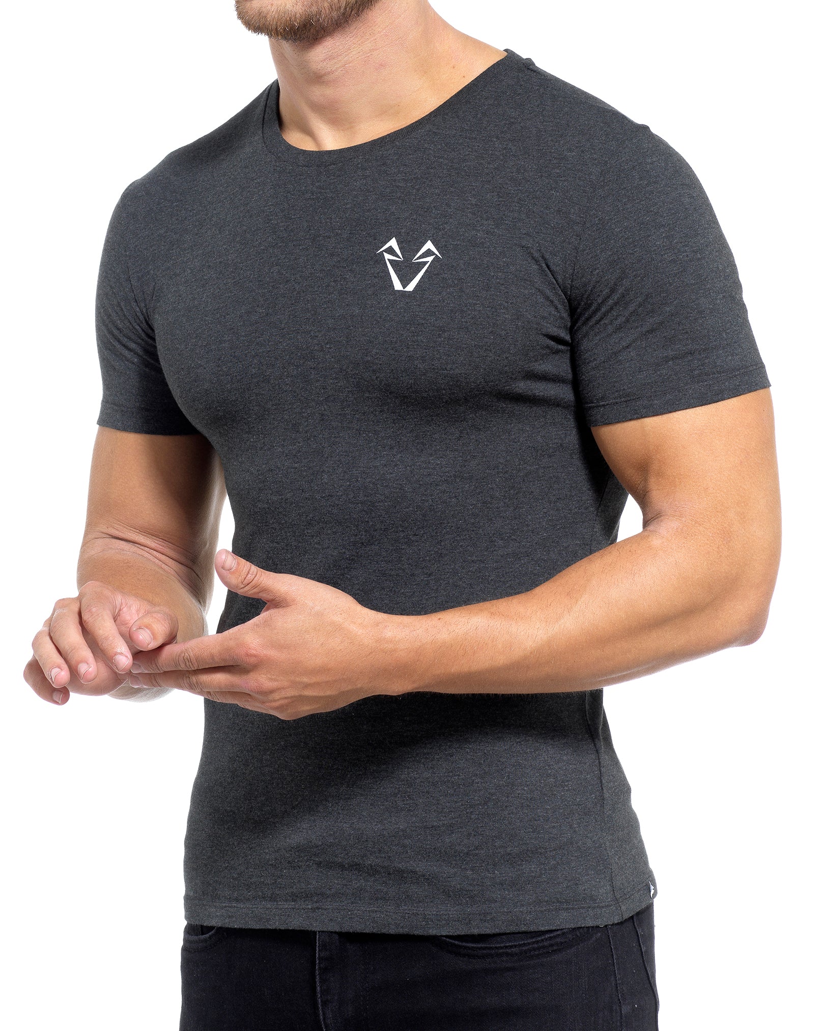 Grey Muscle Fit Tops