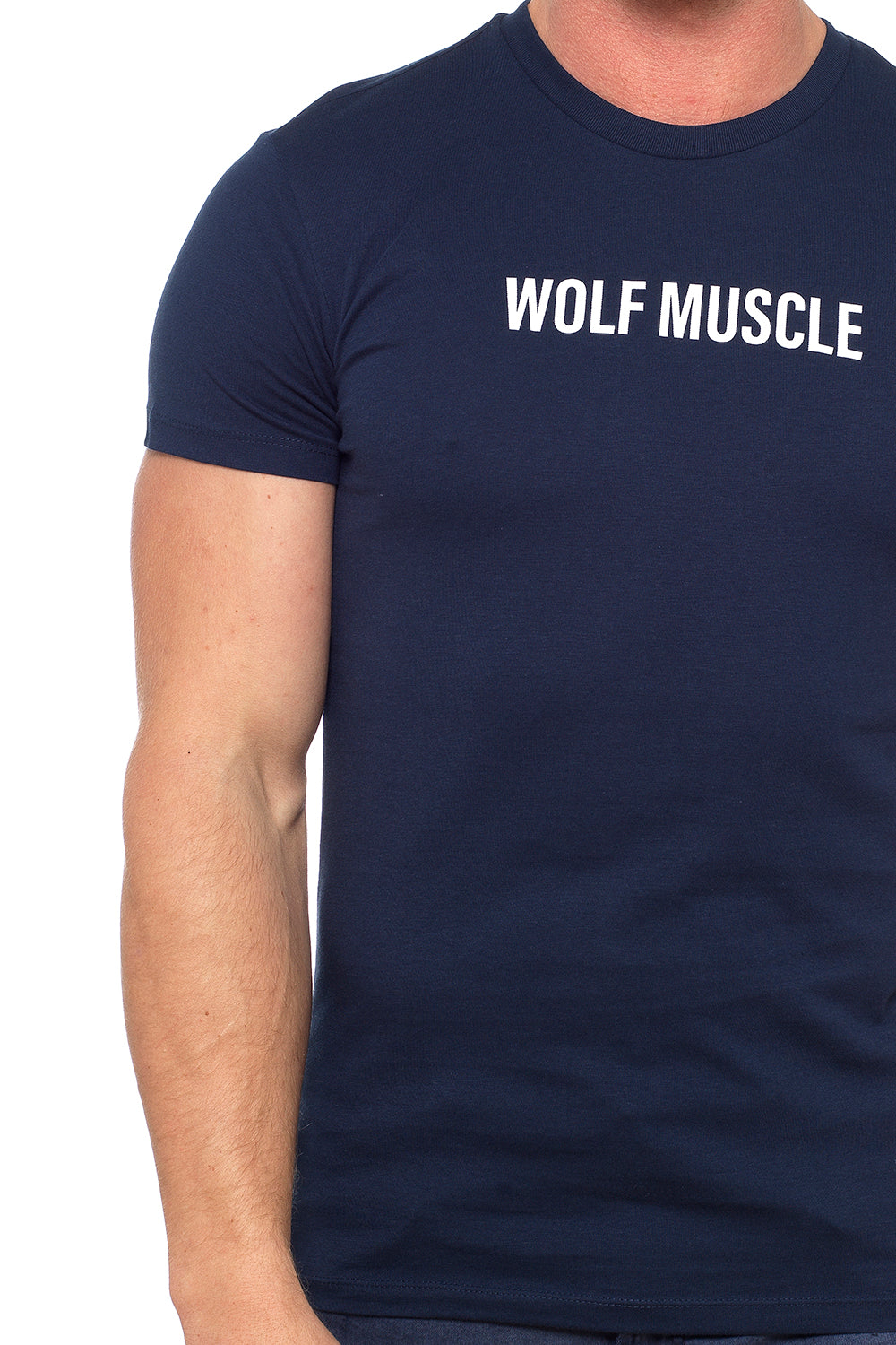 Mens Muscle Fit Navy Tees