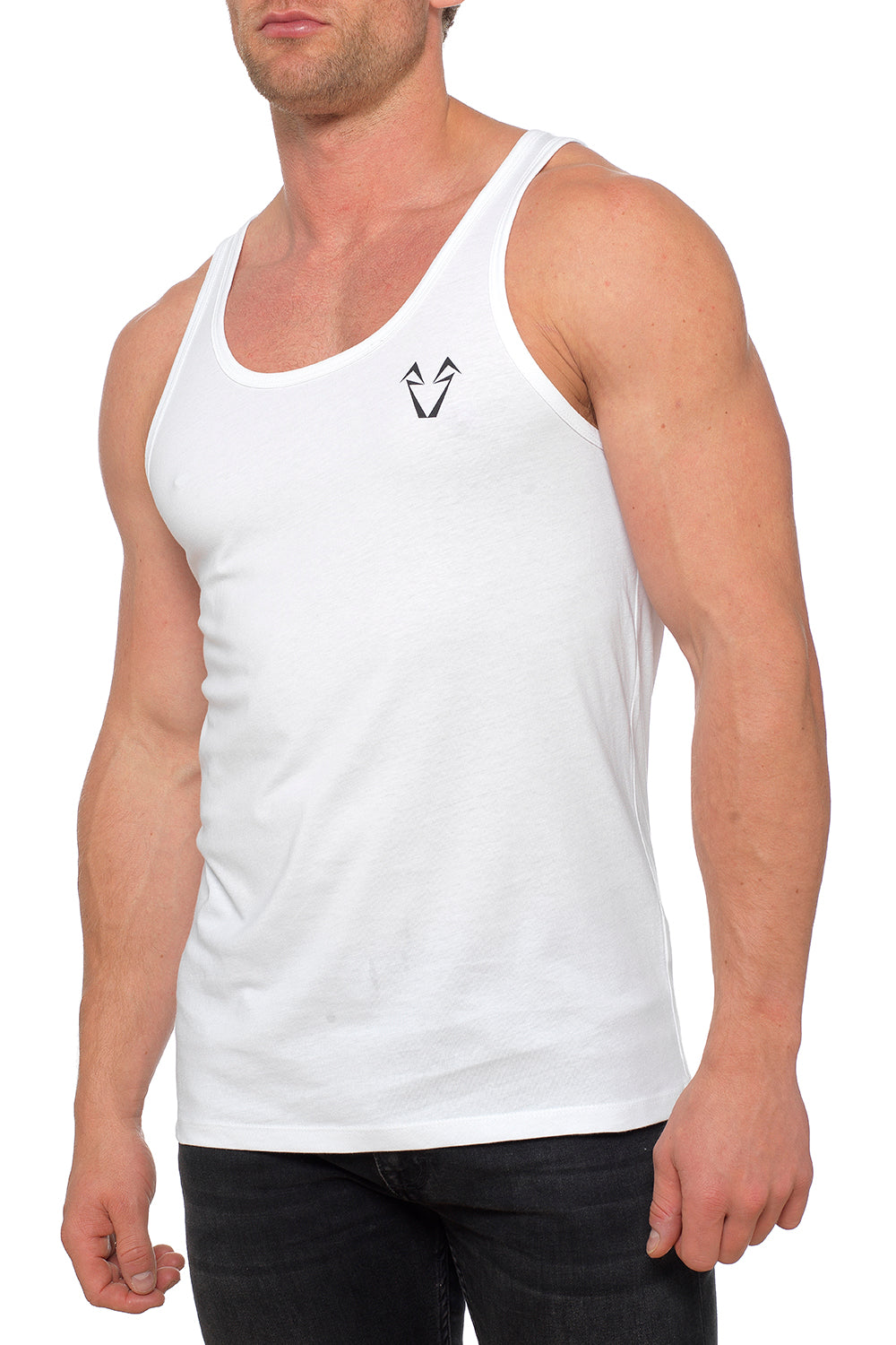 Mens Muscle Fit White Vests