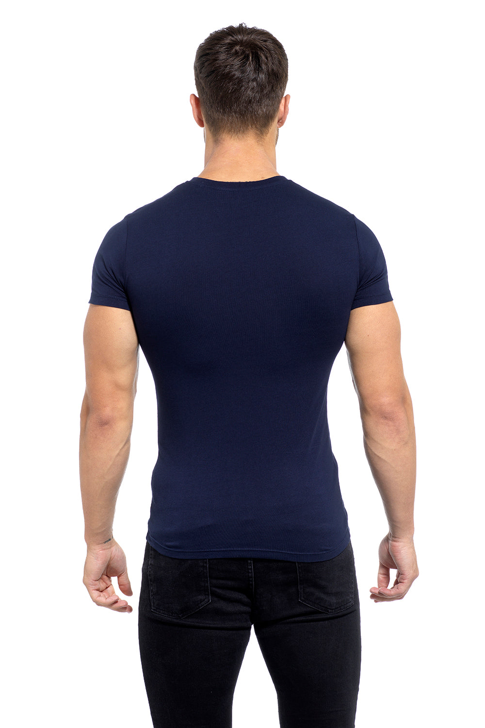 Mens Muscle Fit Navy Tops