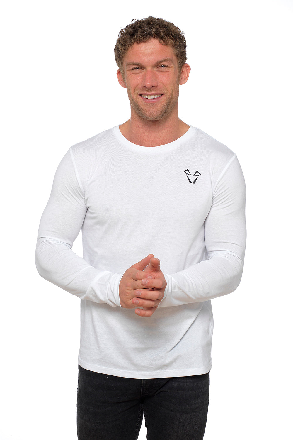 Mens white muscle fit T Shirt