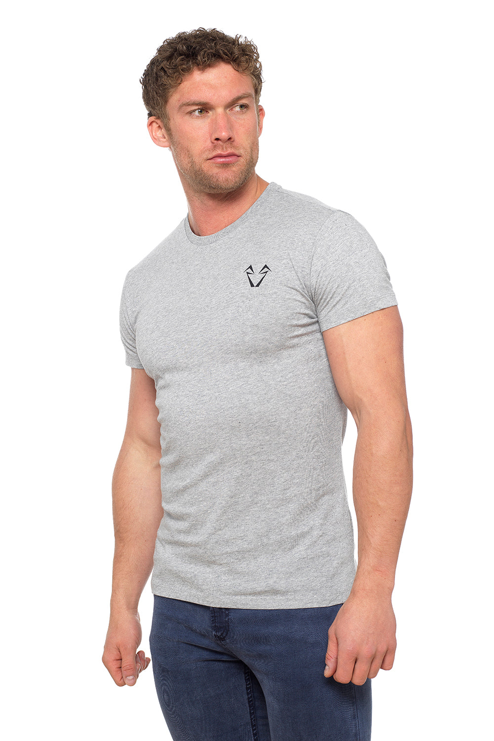 Grey Muscle Fit Tops