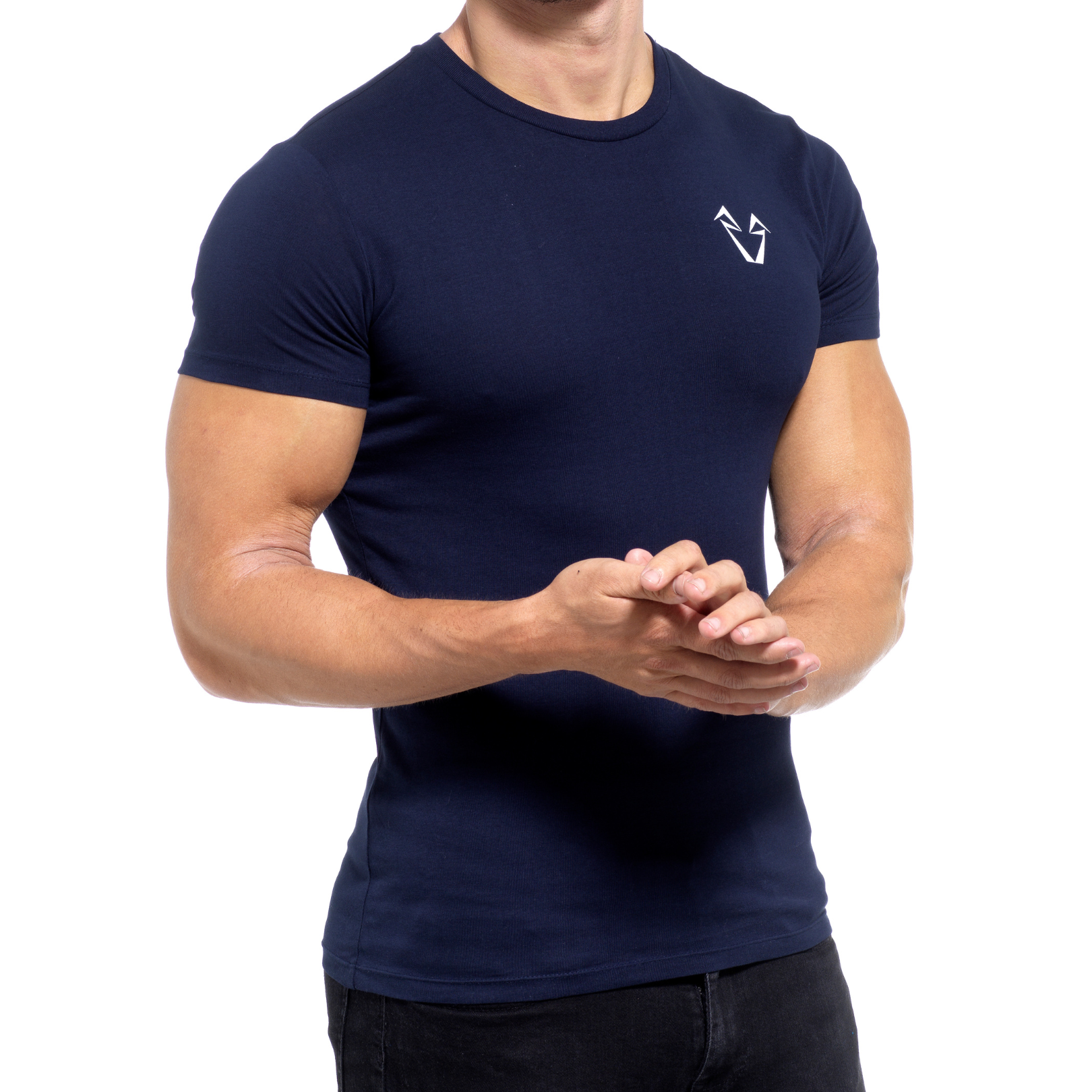 Mens Muscle Fit Navy T Shirt