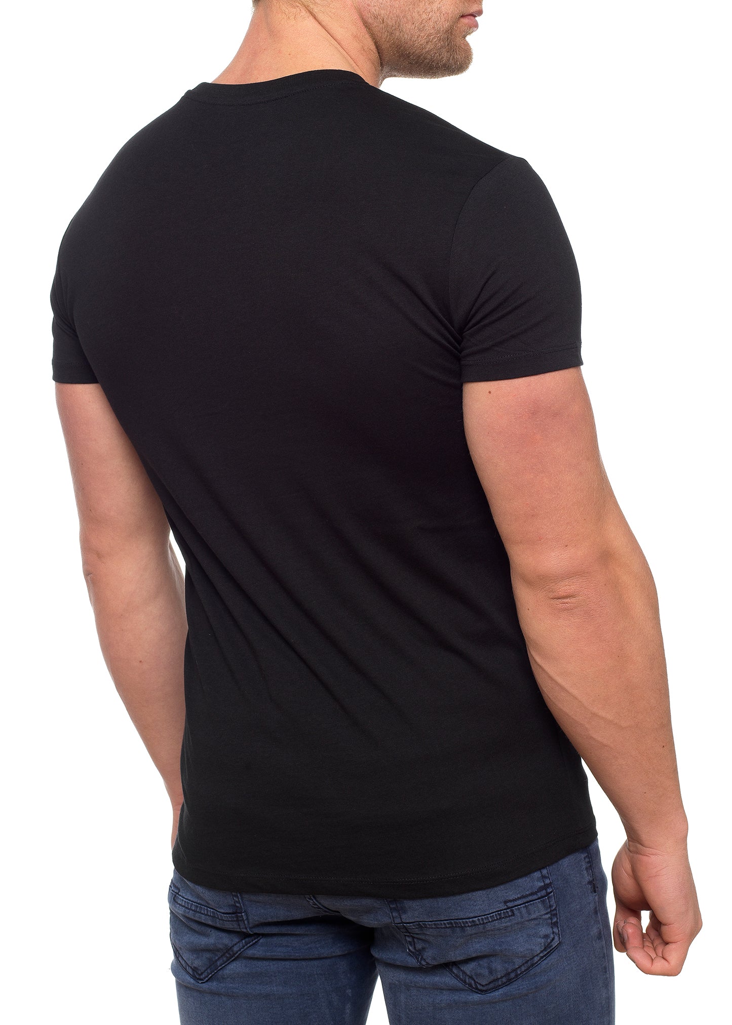 Mens Black Muscle Fit T Shirts