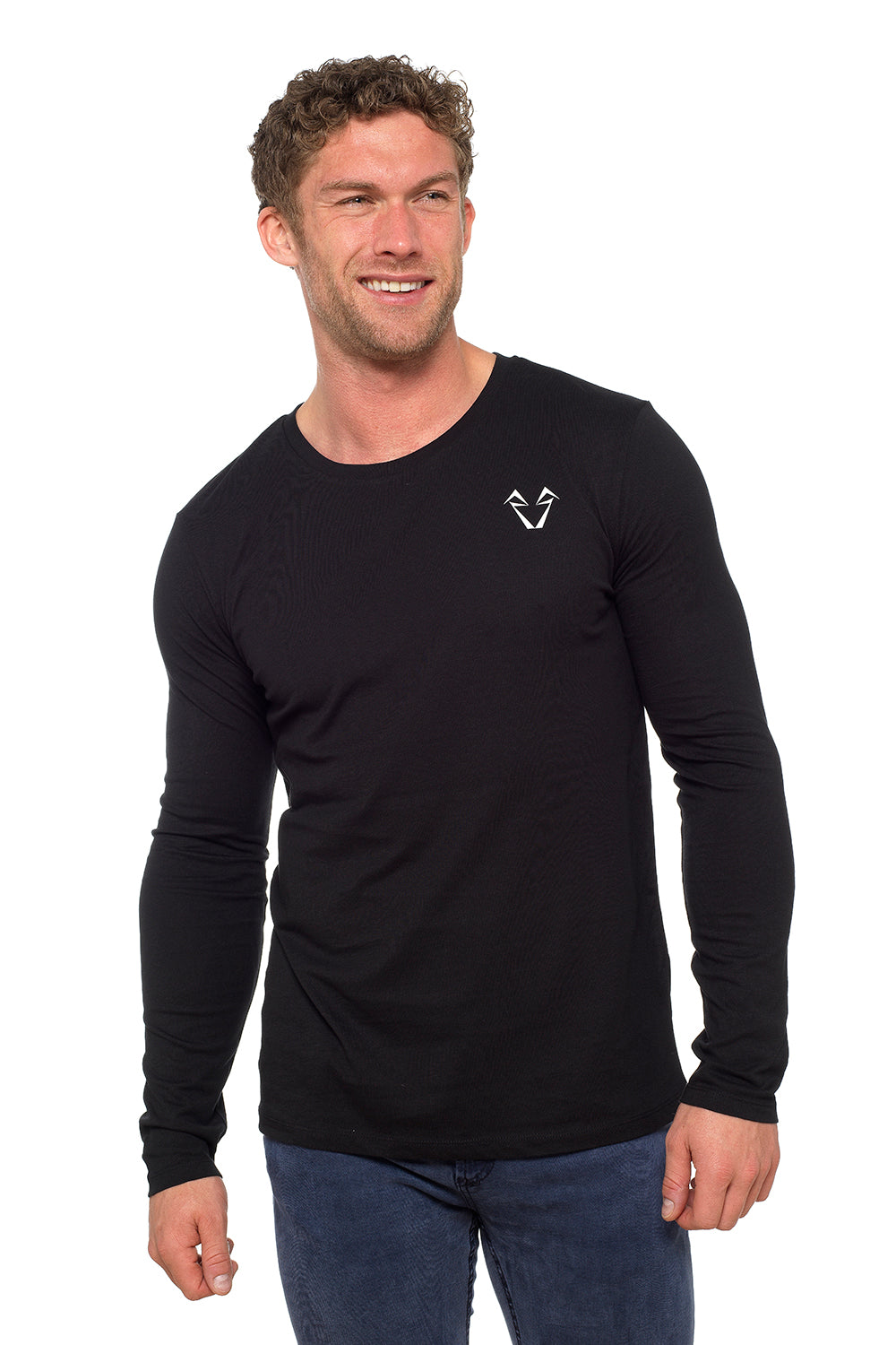 Mens Black Muscle Fit Long Sleeve T Shirts