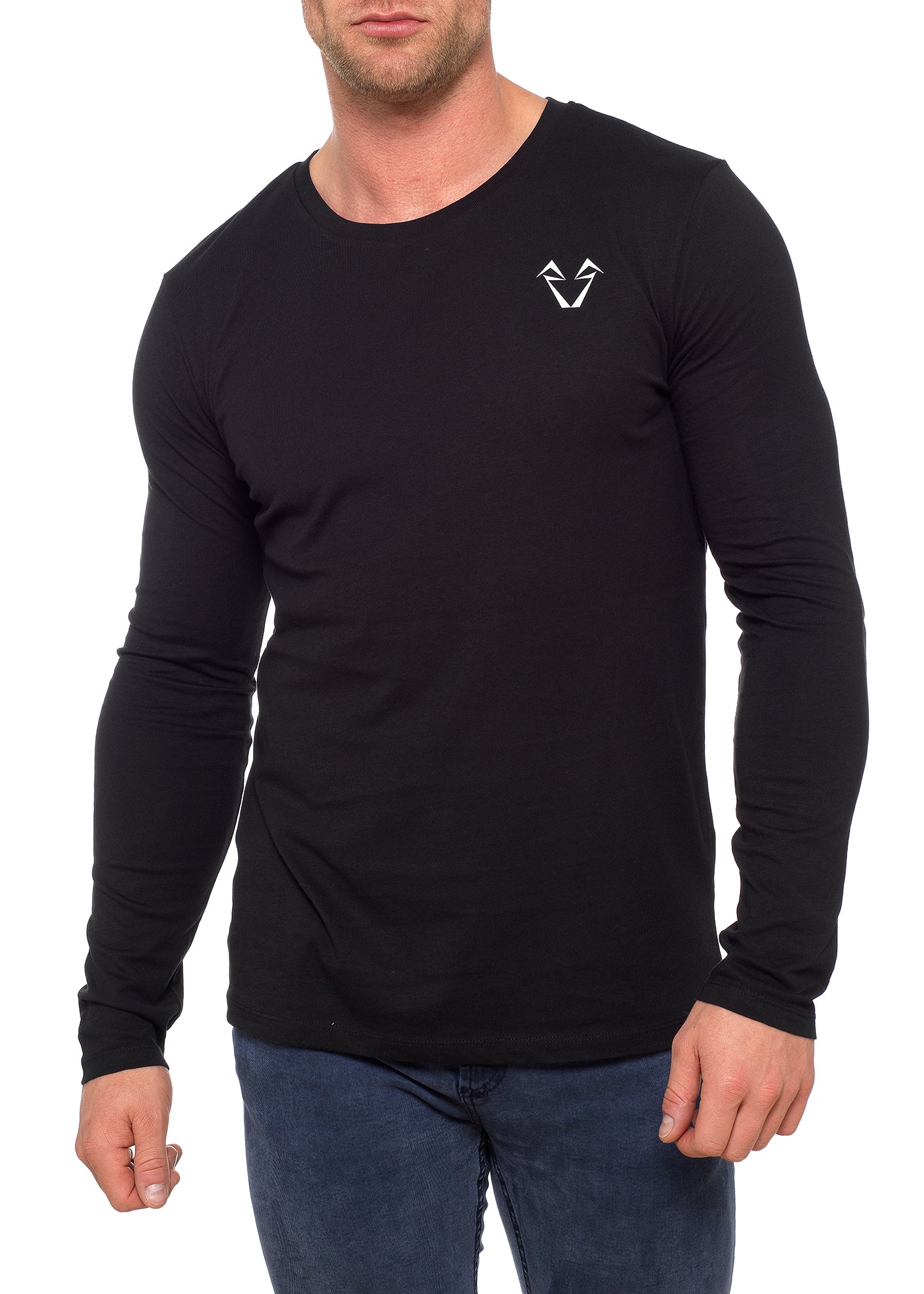 Mens Black Muscle Fit Long Sleeve T Shirts
