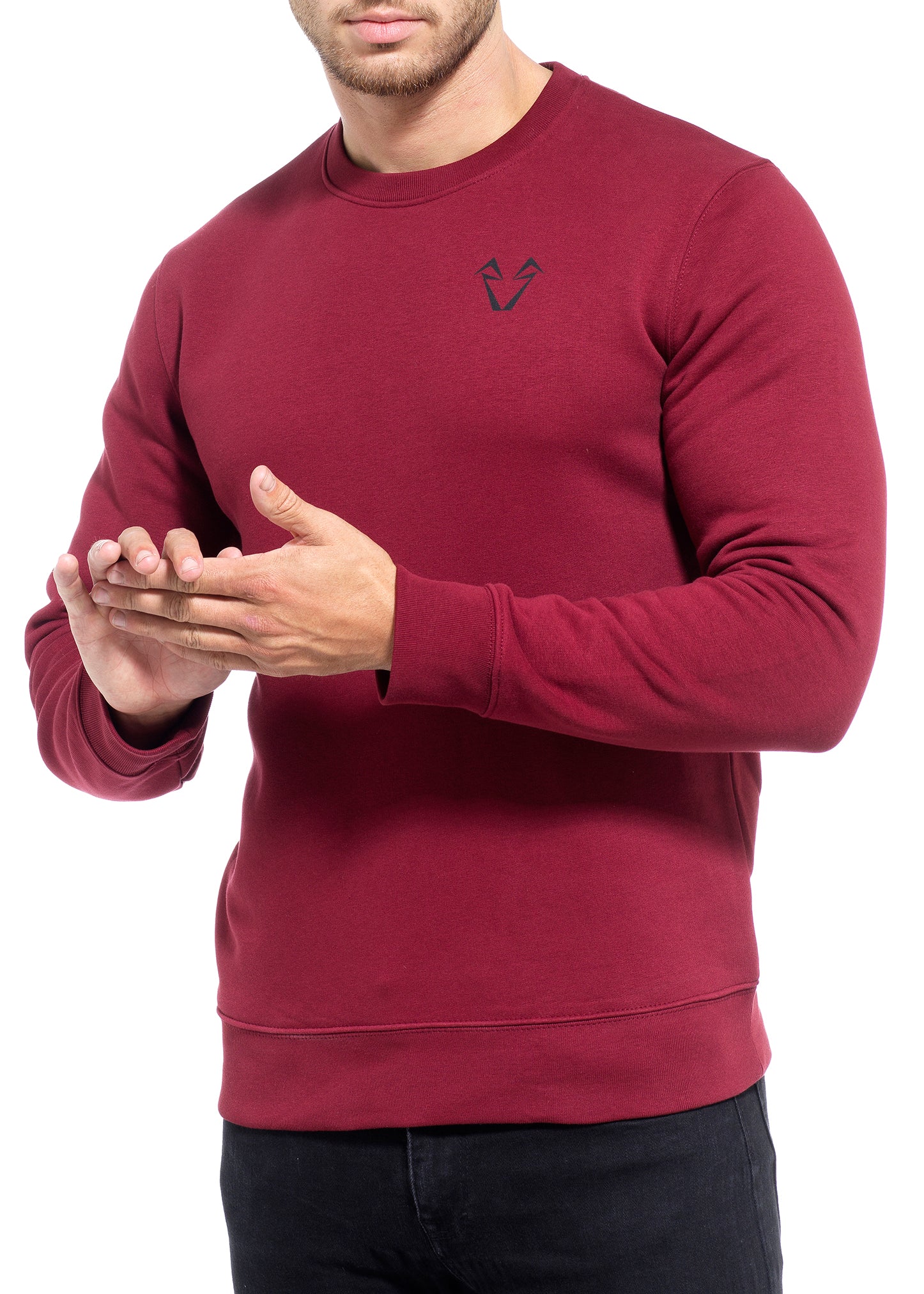 Mens Muscle Fit Sweatshirts in Burgundy