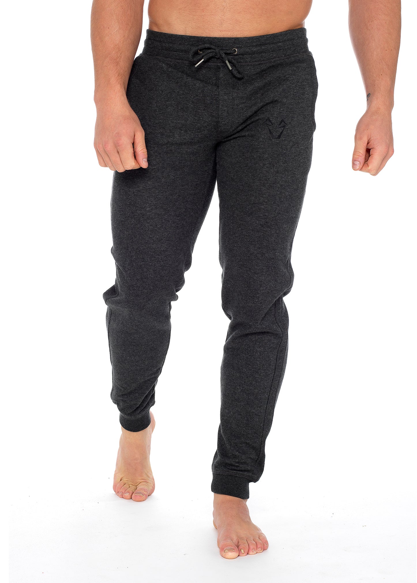 Mens Grey Muscle Fit Joggers