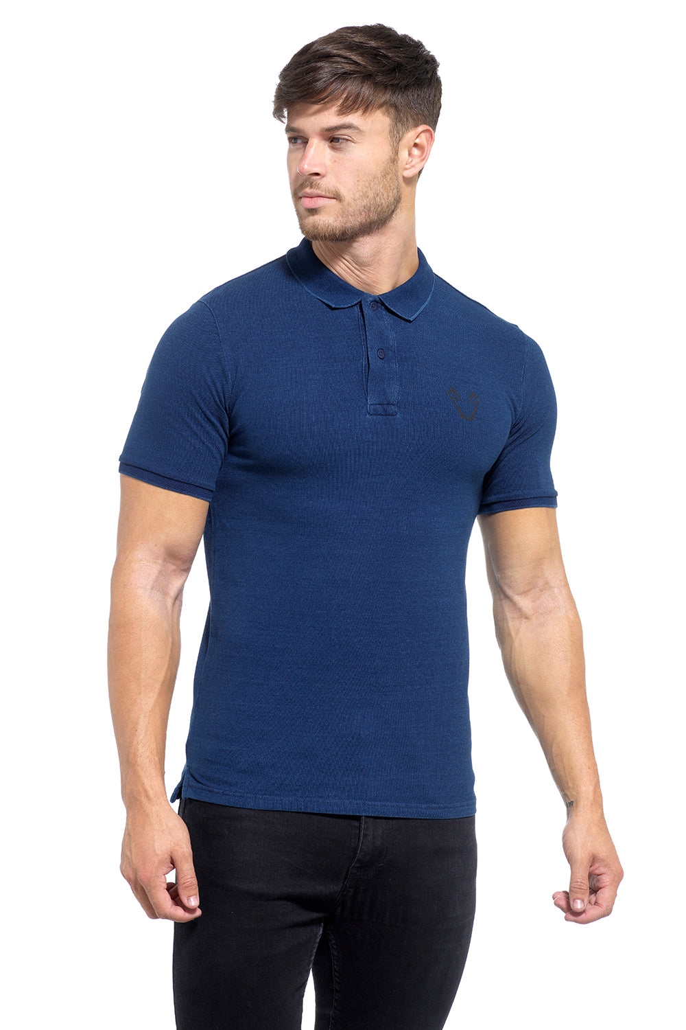 Mens Denim Muscle Fit Polo Shirts