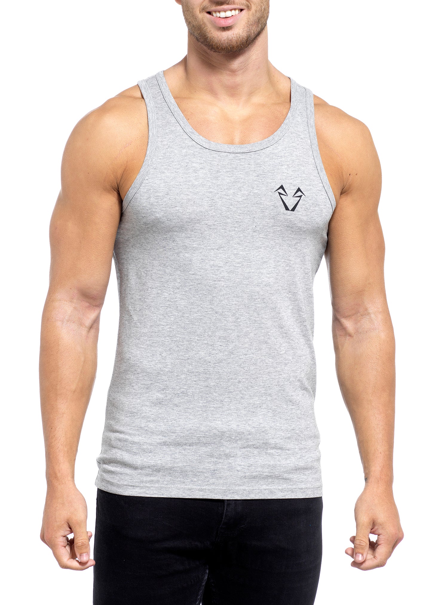 Mens Muscle Fit Grey Tops