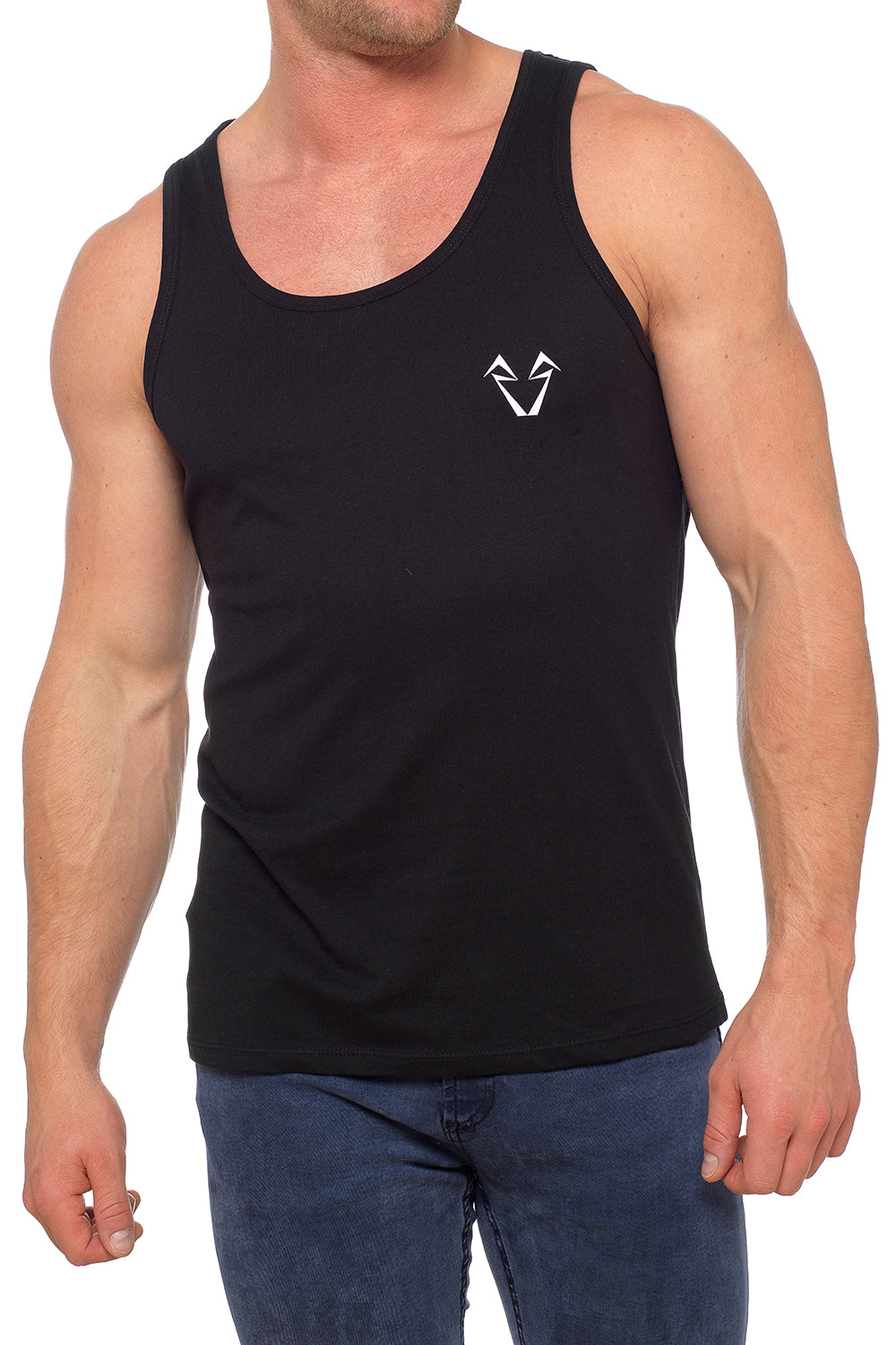 Mens Muscle Fit Black Vests