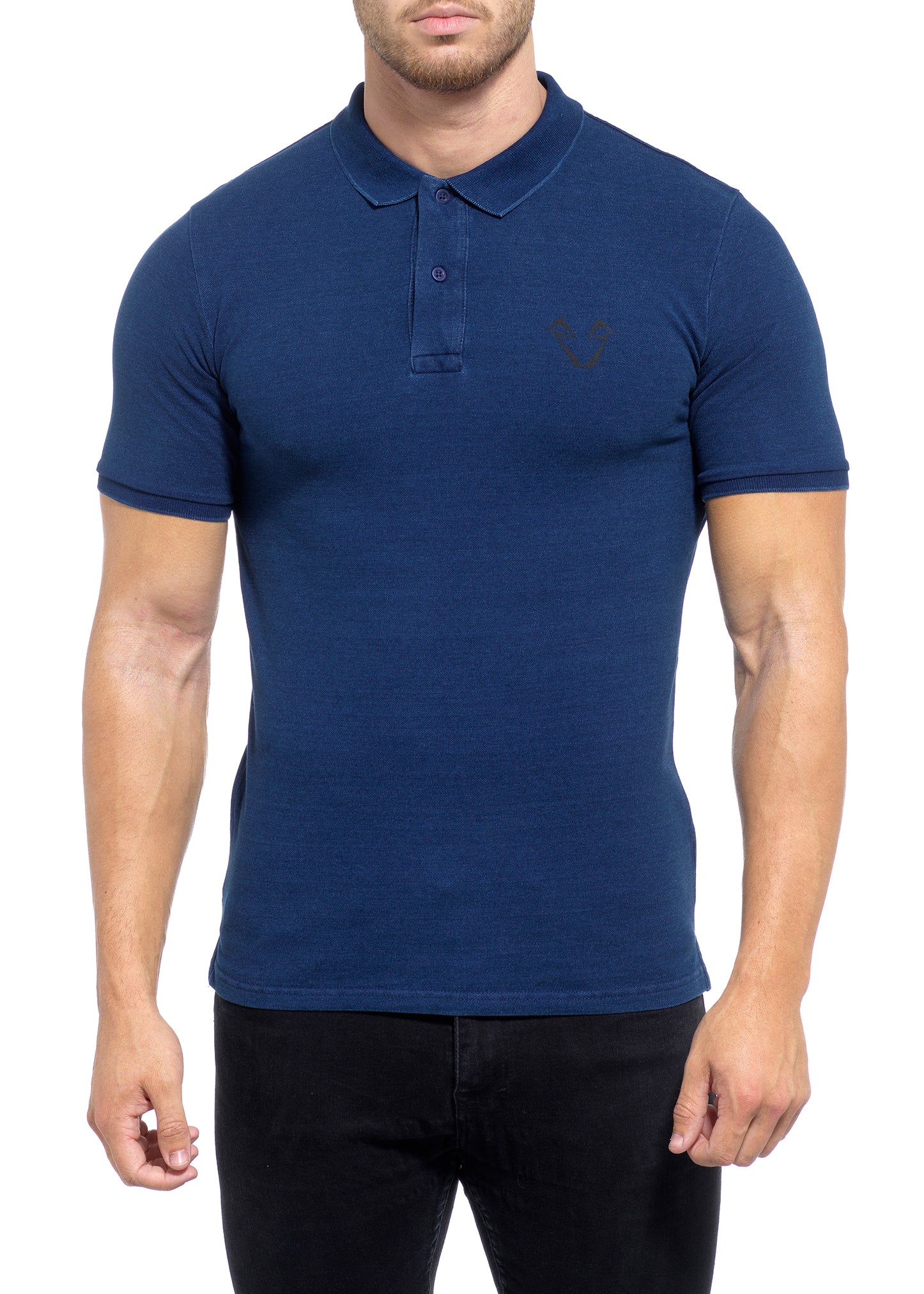 Mens Denim Muscle Fit Polo Shirts