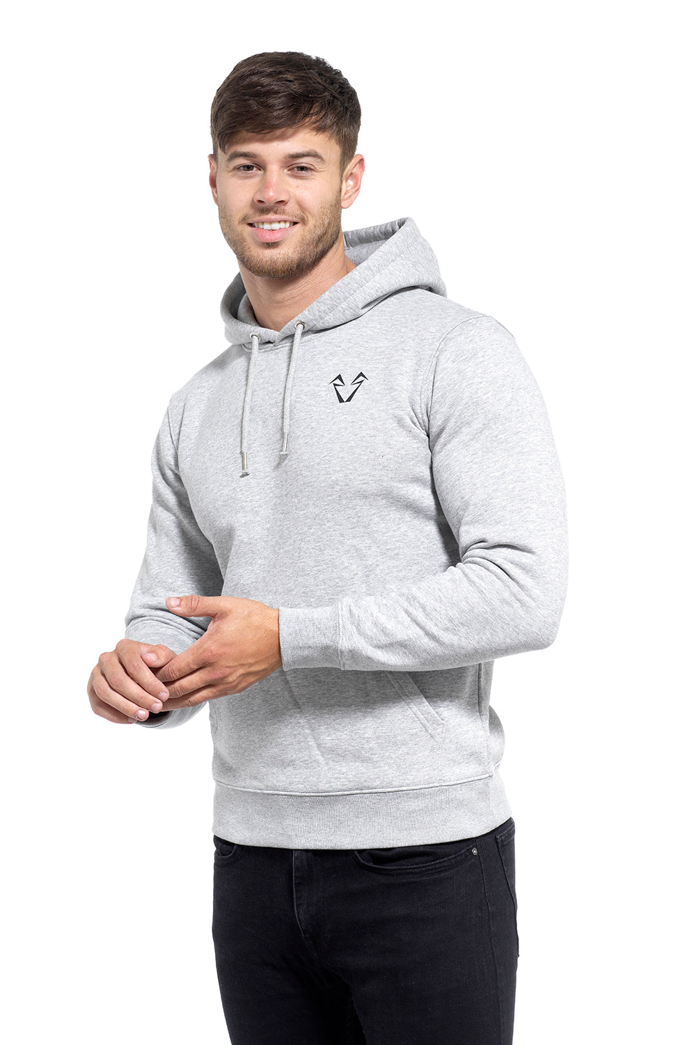 Grey muscle fit hoodie sale