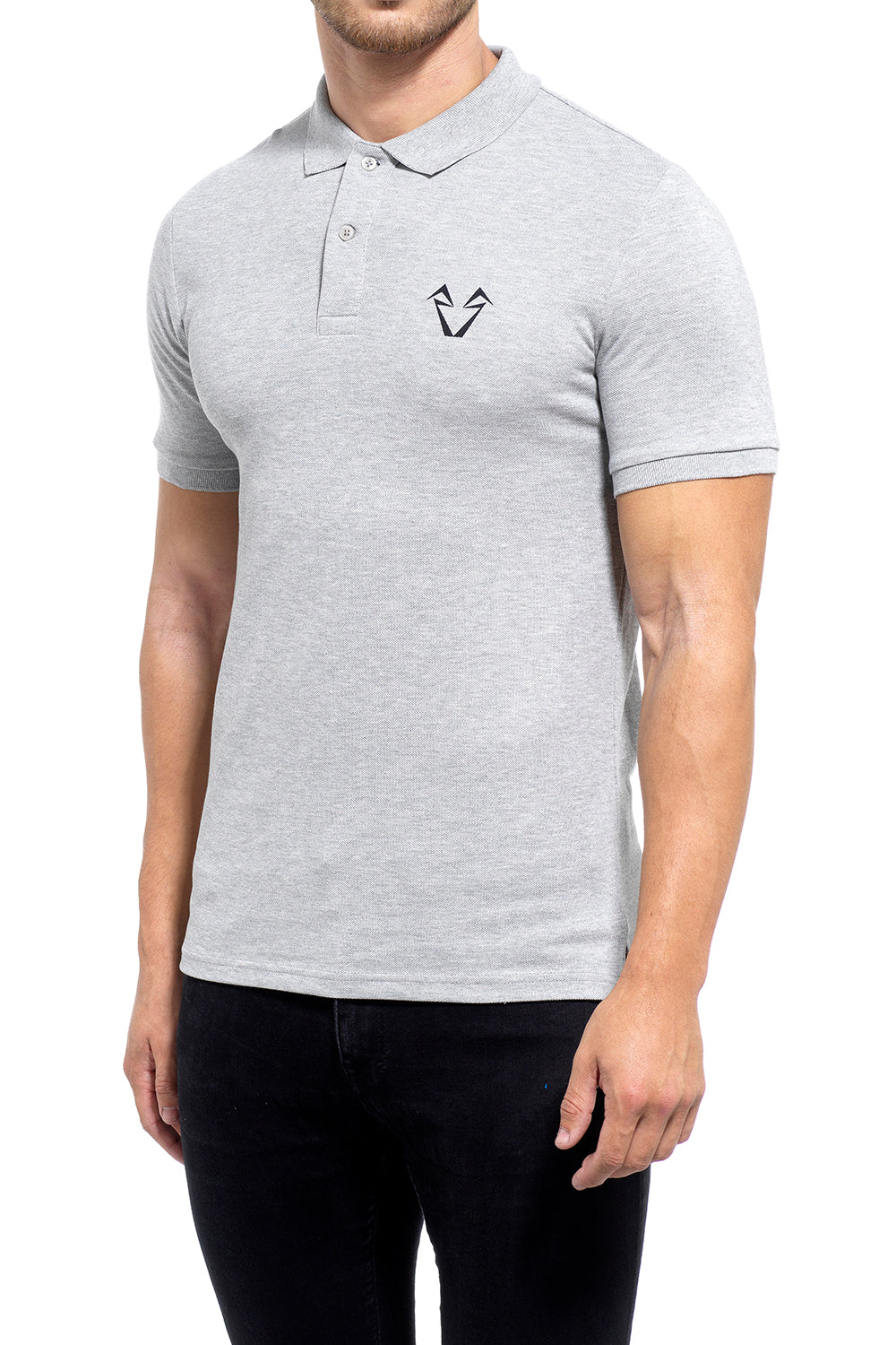 Muscle Fit Grey Polos