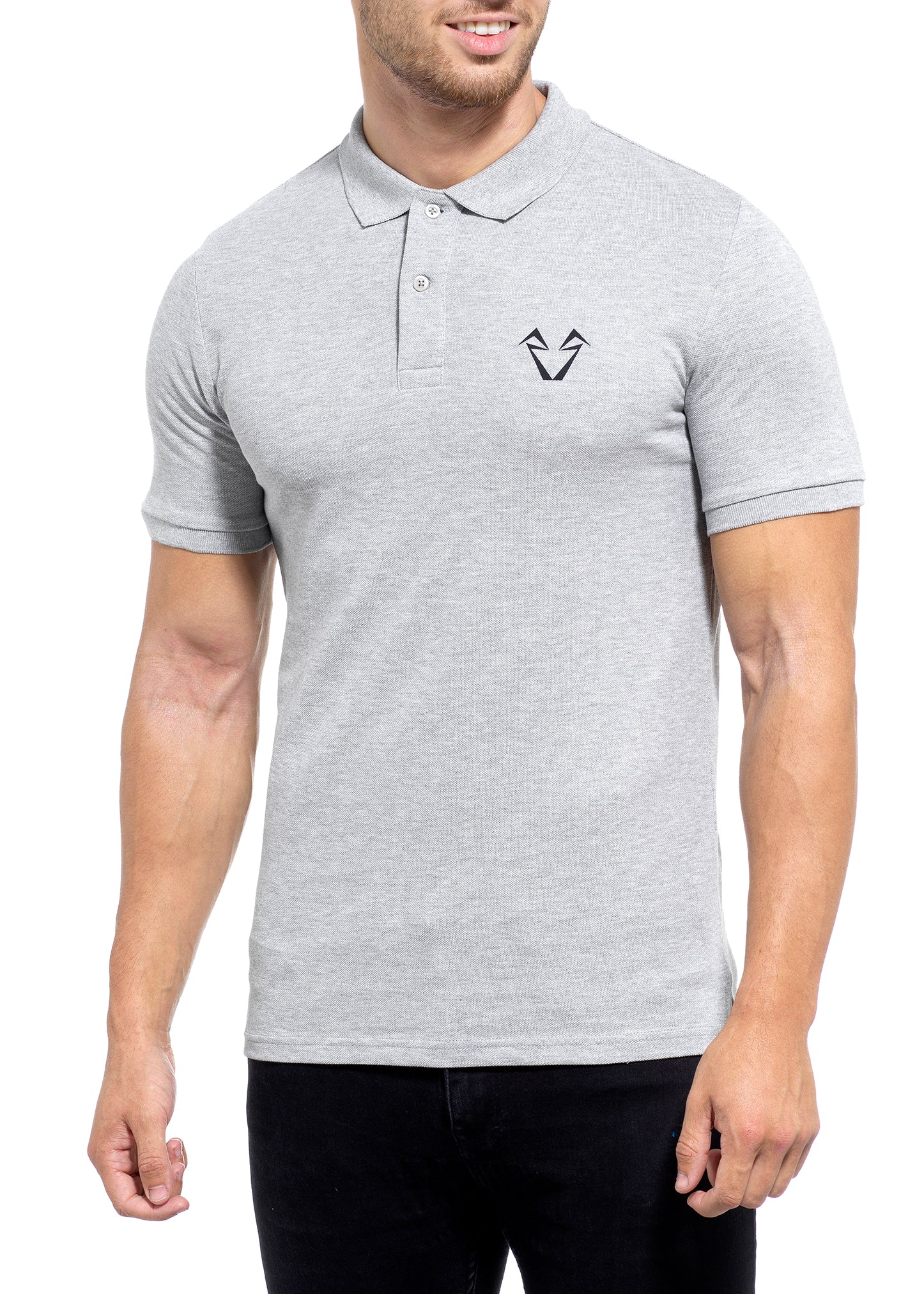 Muscle Fit Grey Polos