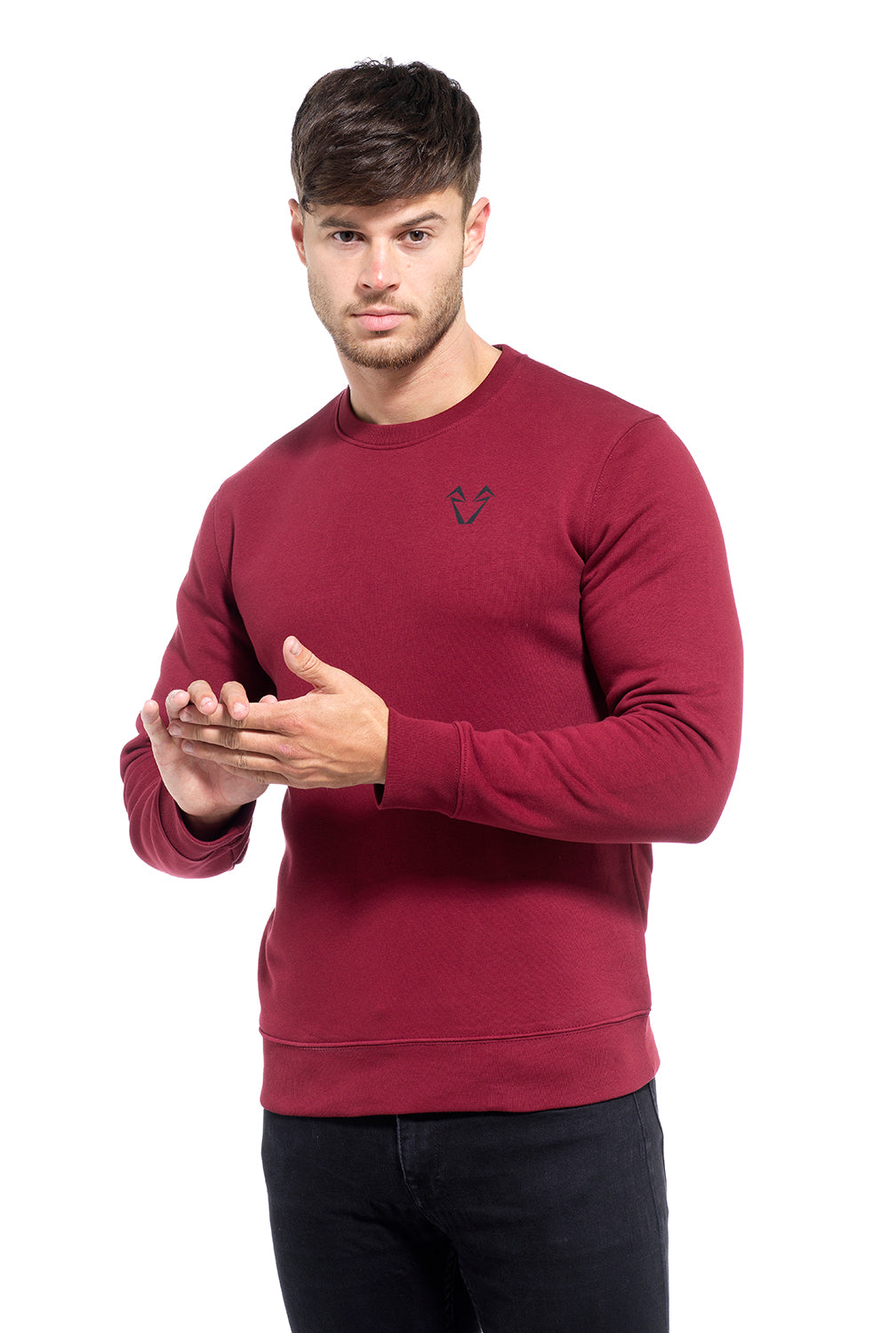 Mens Muscle Fit Sweatshirts in Burgundy