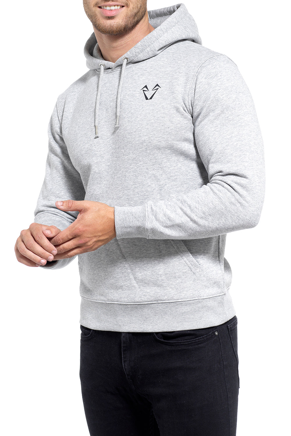 Mens Muscle Fit Grey Hoodies