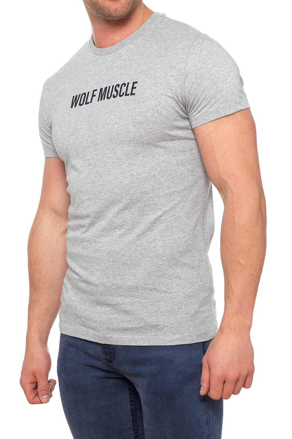 Mens Muscle Fit Heather Grey T Shirt