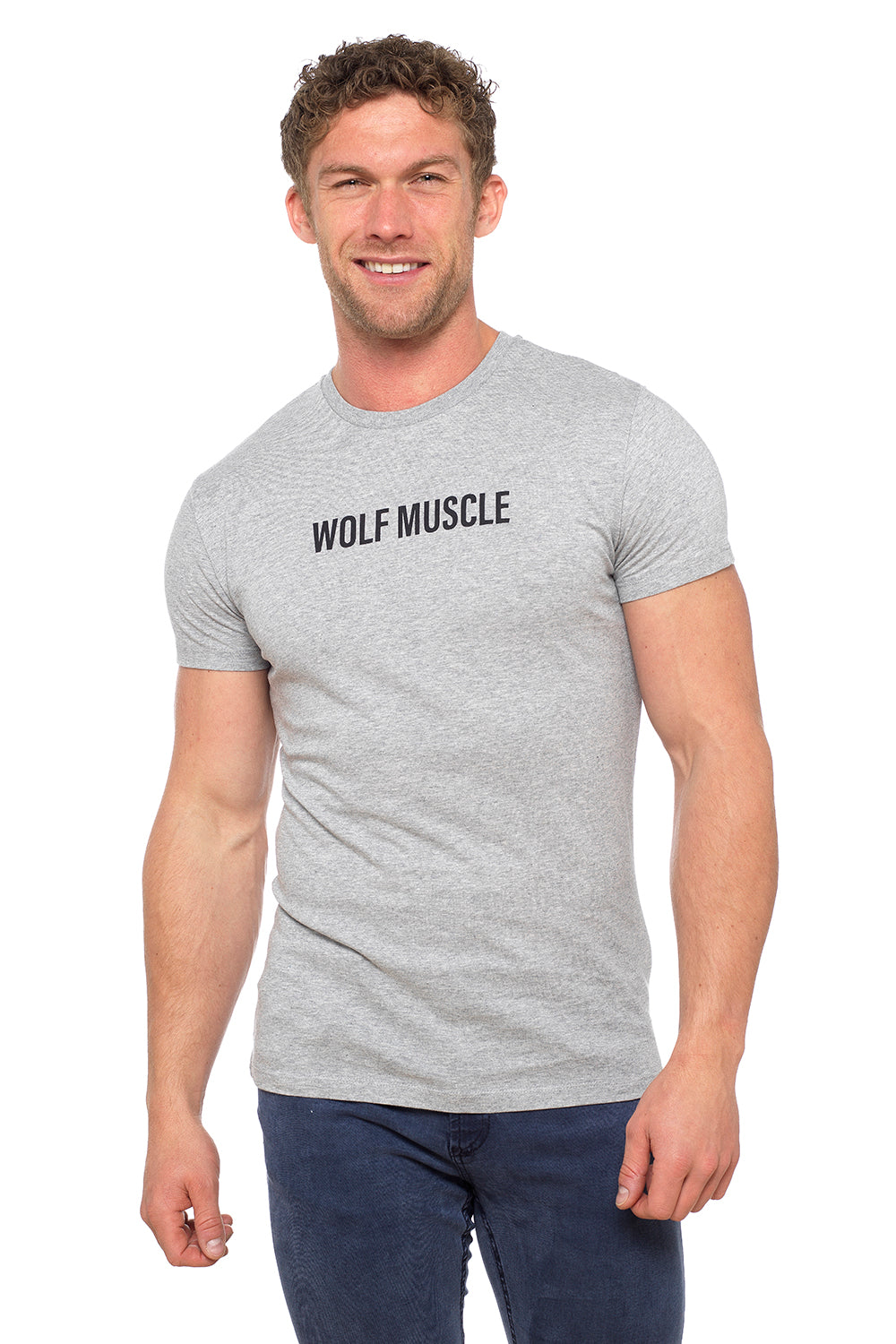 Mens Heather Grey Muscle Fit T Shirt