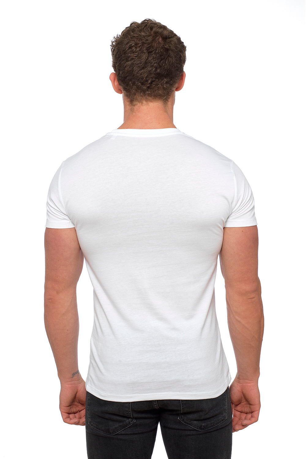 Mens White Muscle Fit T Shirts