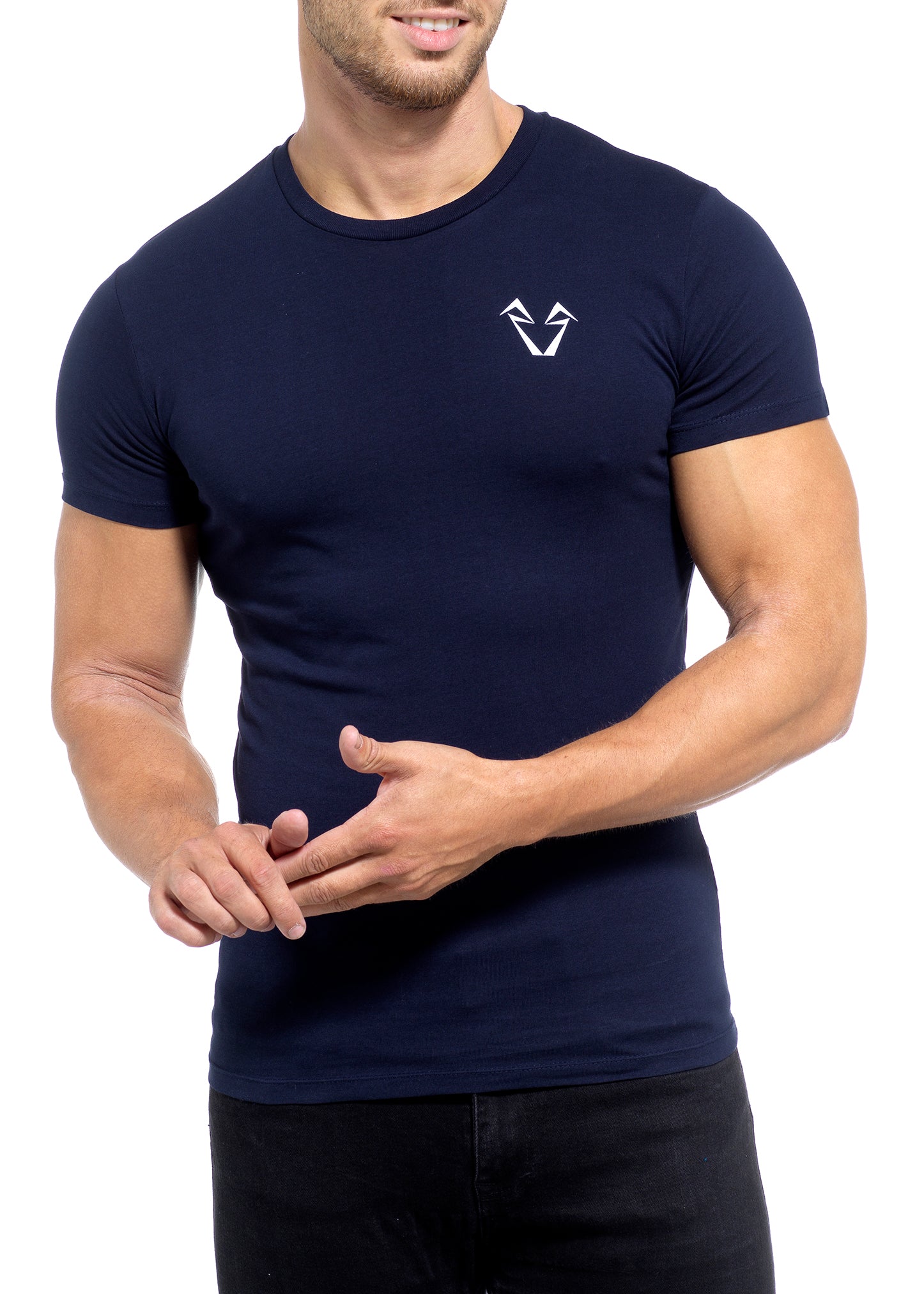 Mens Muscle Fit Navy T Shirt