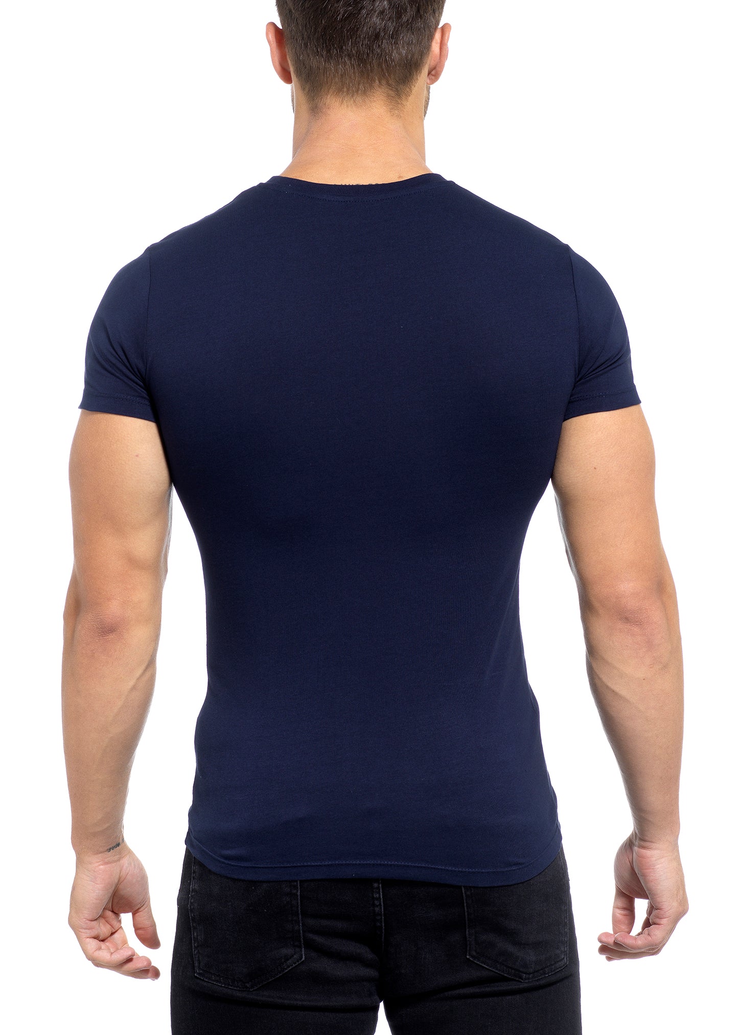 Mens Muscle Fit Navy Tops