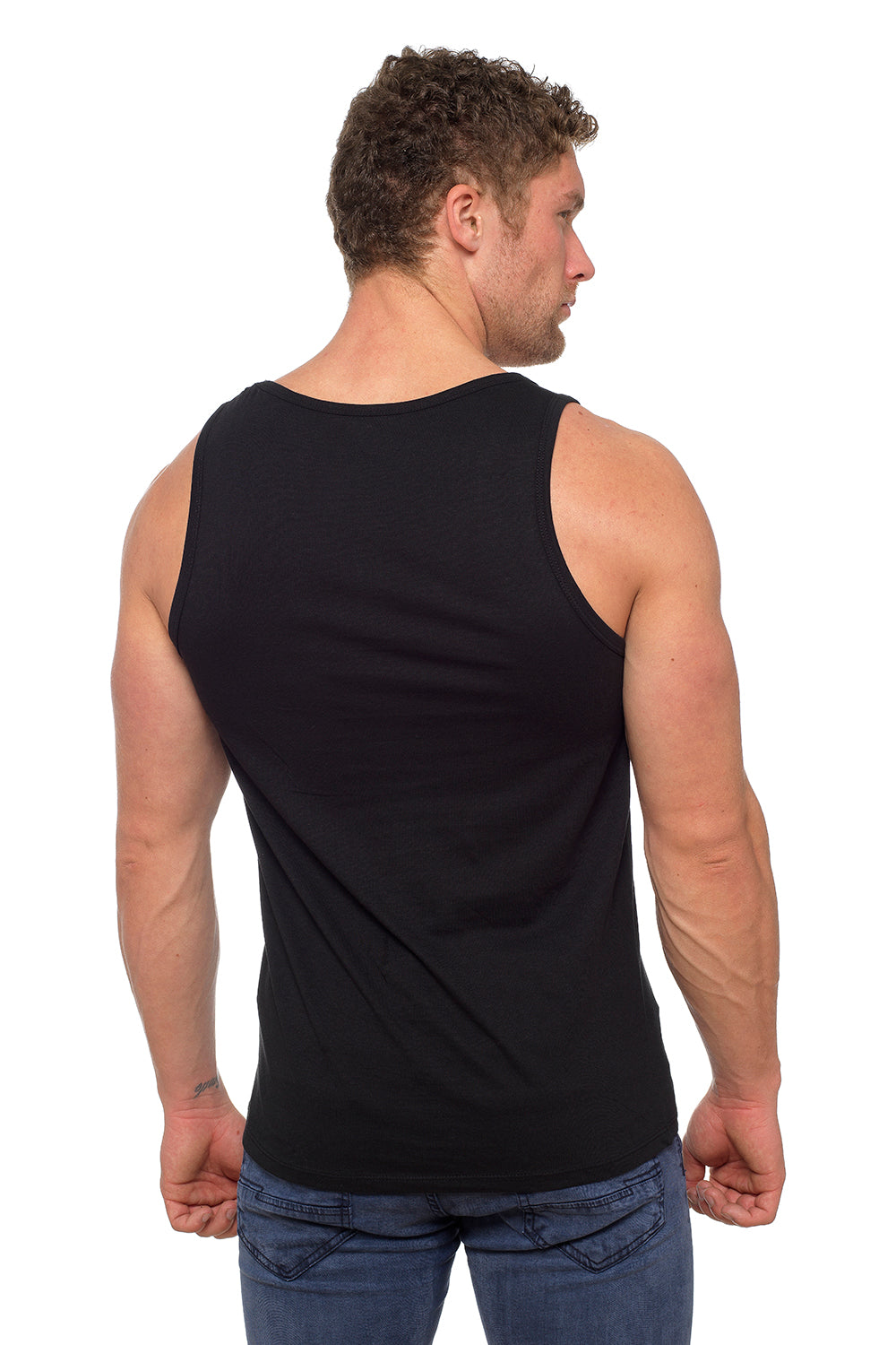 Mens Muscle Fit Black Vests