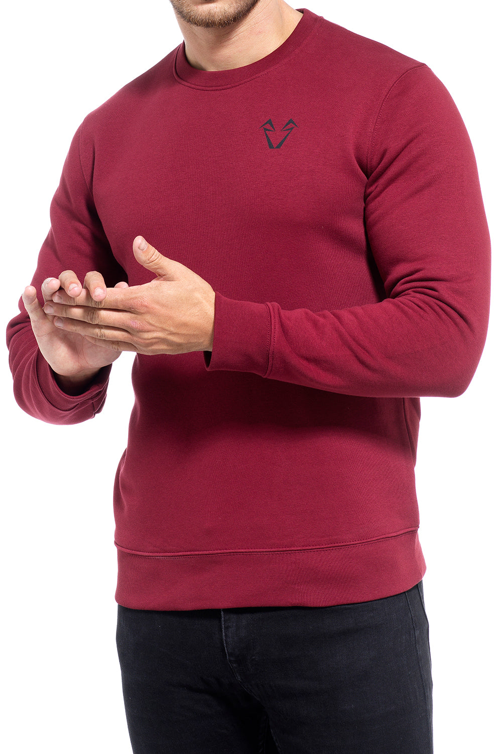 Muscle Fit Burgundy Sweatshirts 