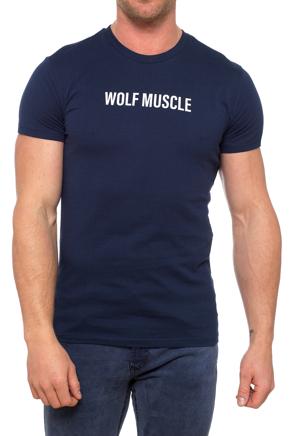 Mens Muscle Fit Navy T Shirts