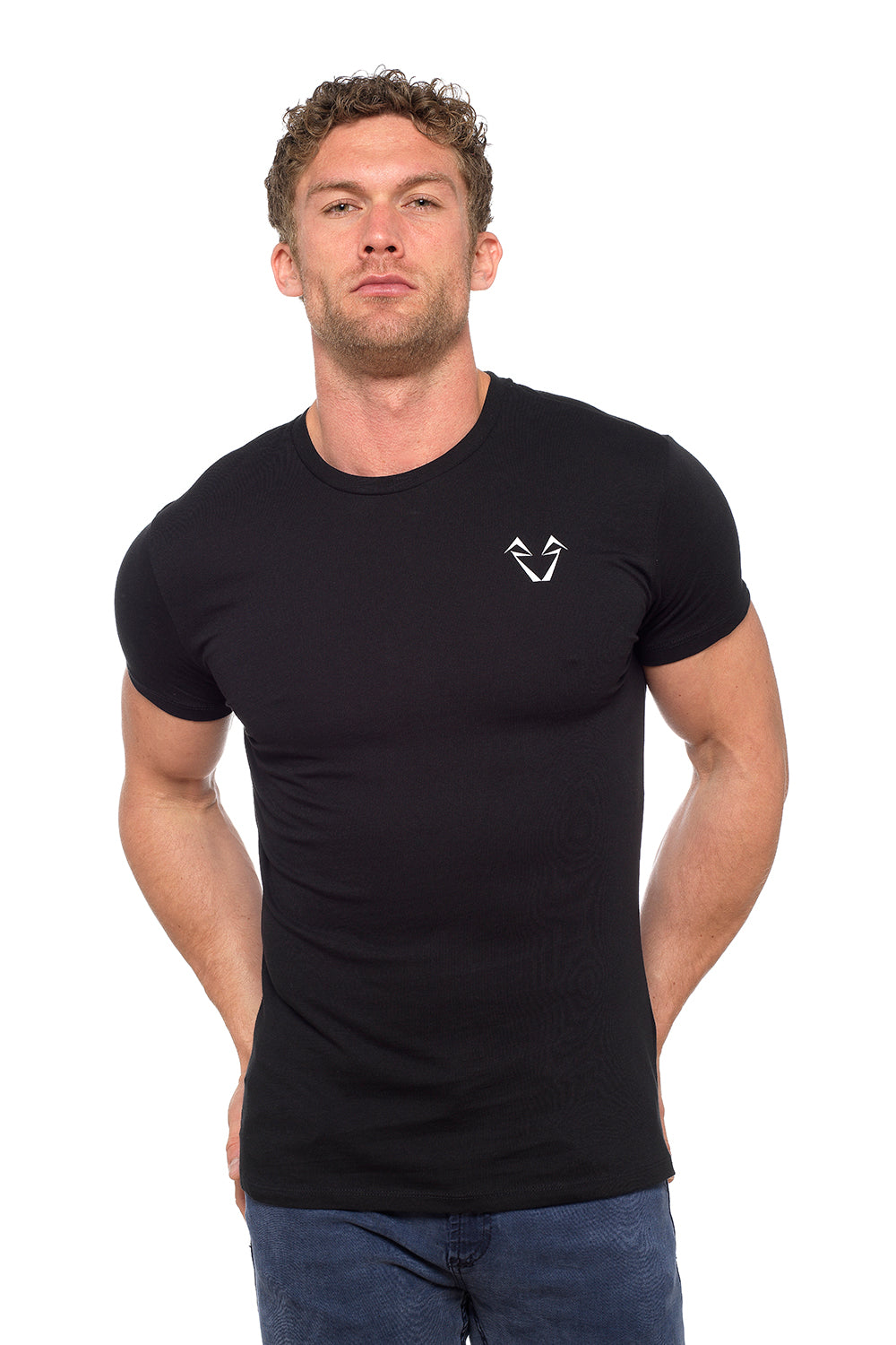 Mens Black Muscle Fit Tees