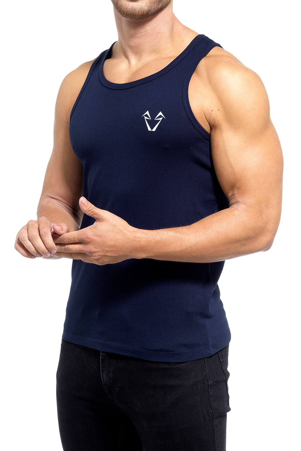 Muscle Fit Navy Vests