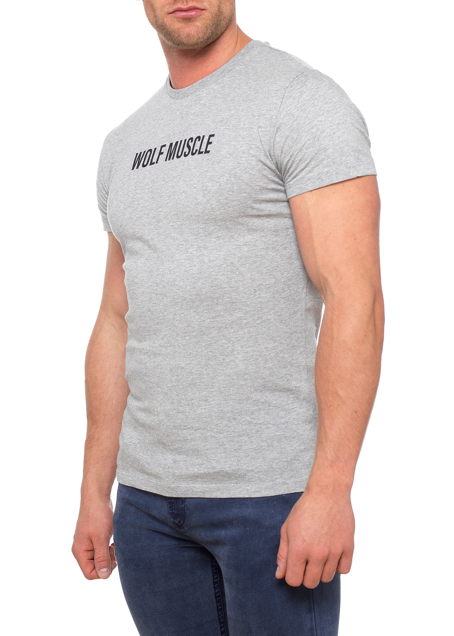 Mens Muscle Fit Heather Grey T Shirt