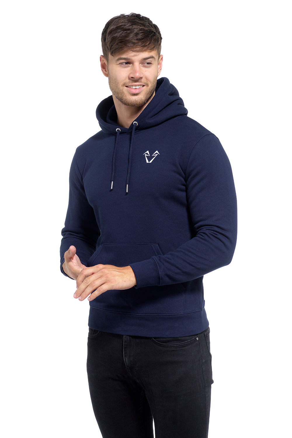 Navy Muscle Fit Hoodies