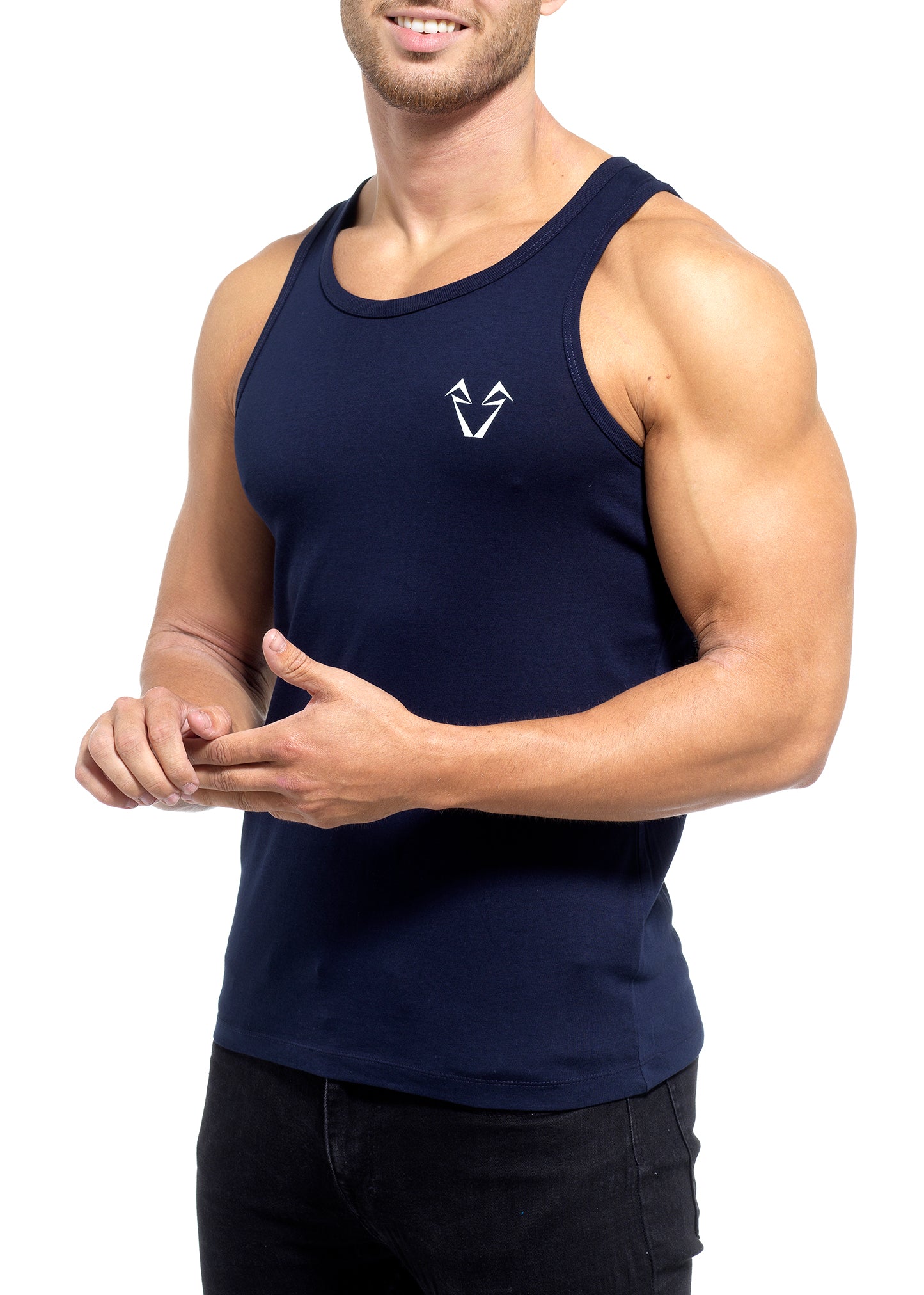 Muscle Fit Navy Vests