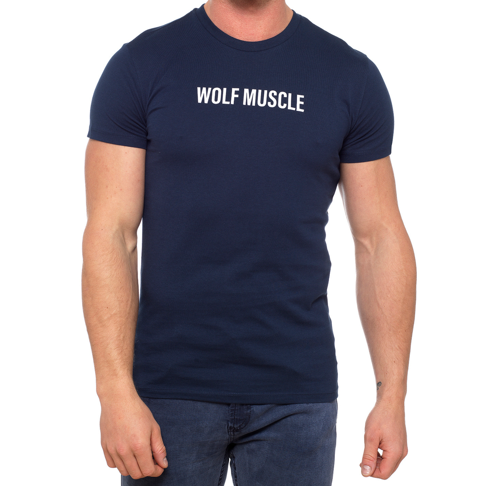 Mens Navy Muscle Fit T Shirt