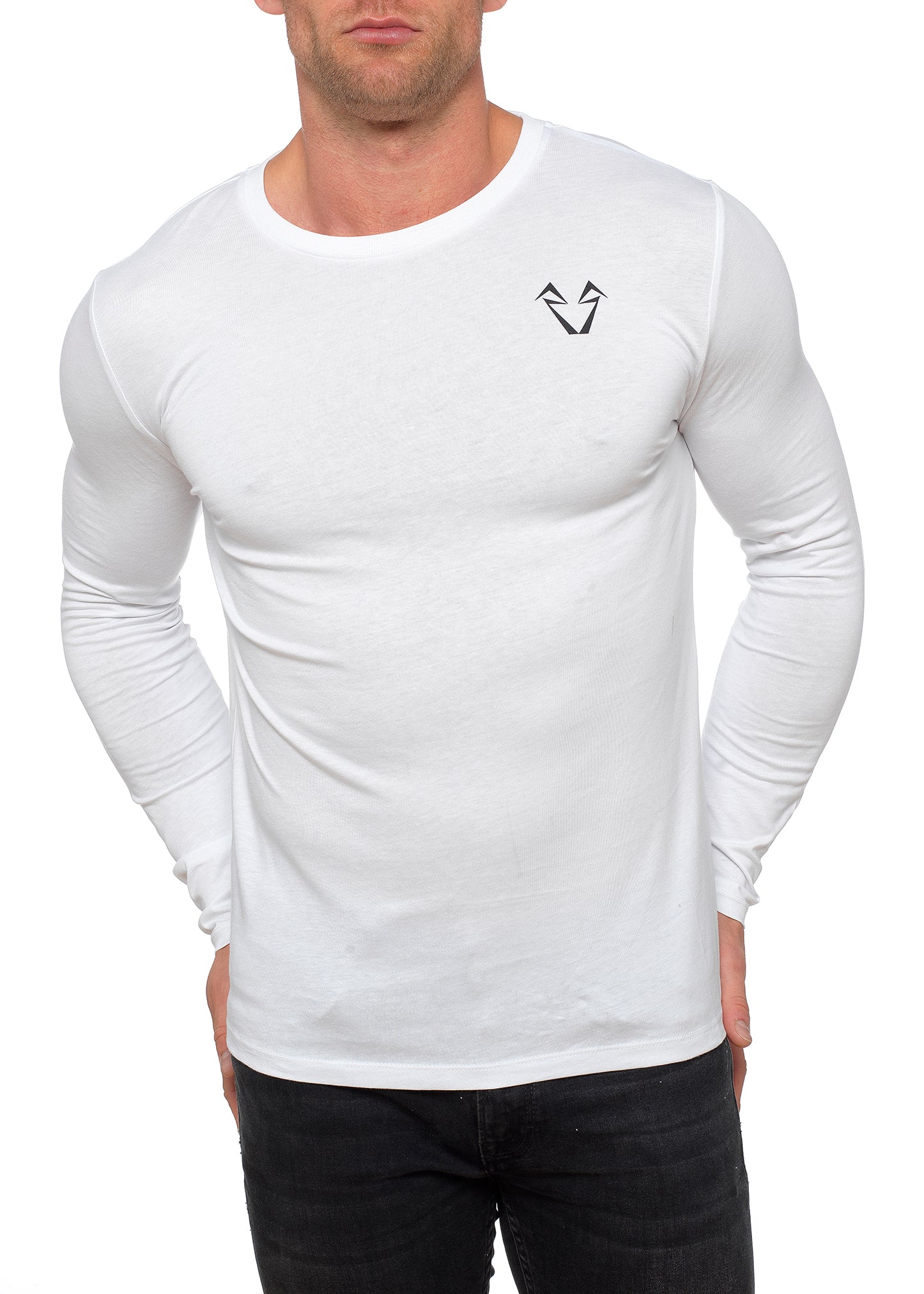 Mens white muscle fit T Shirt