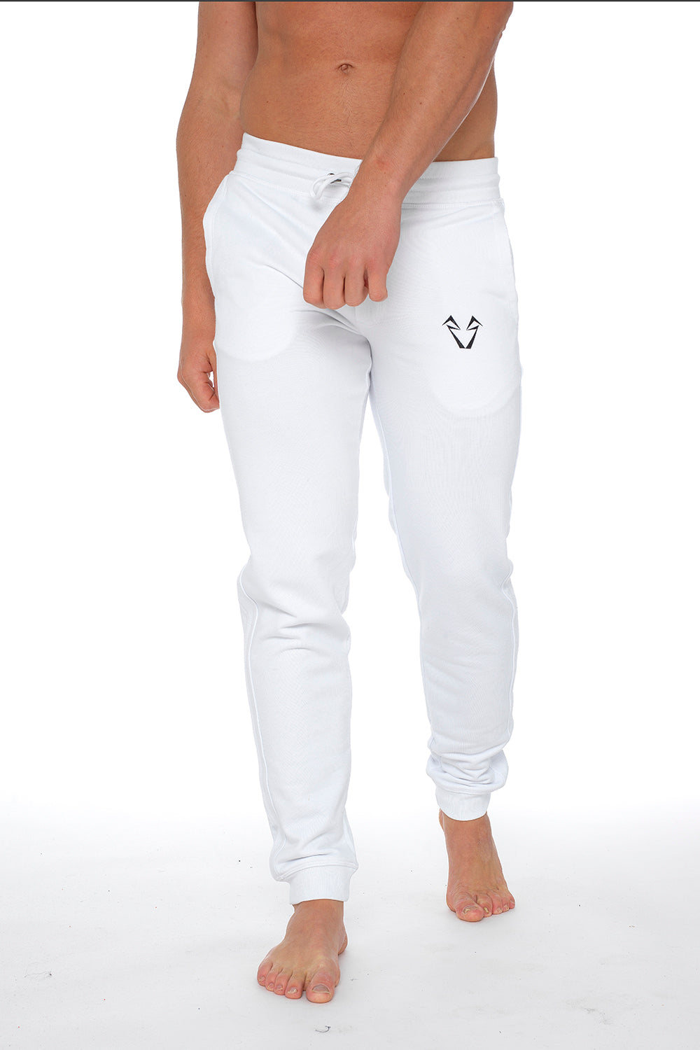 Wolf Muscle Mens Joggers in White