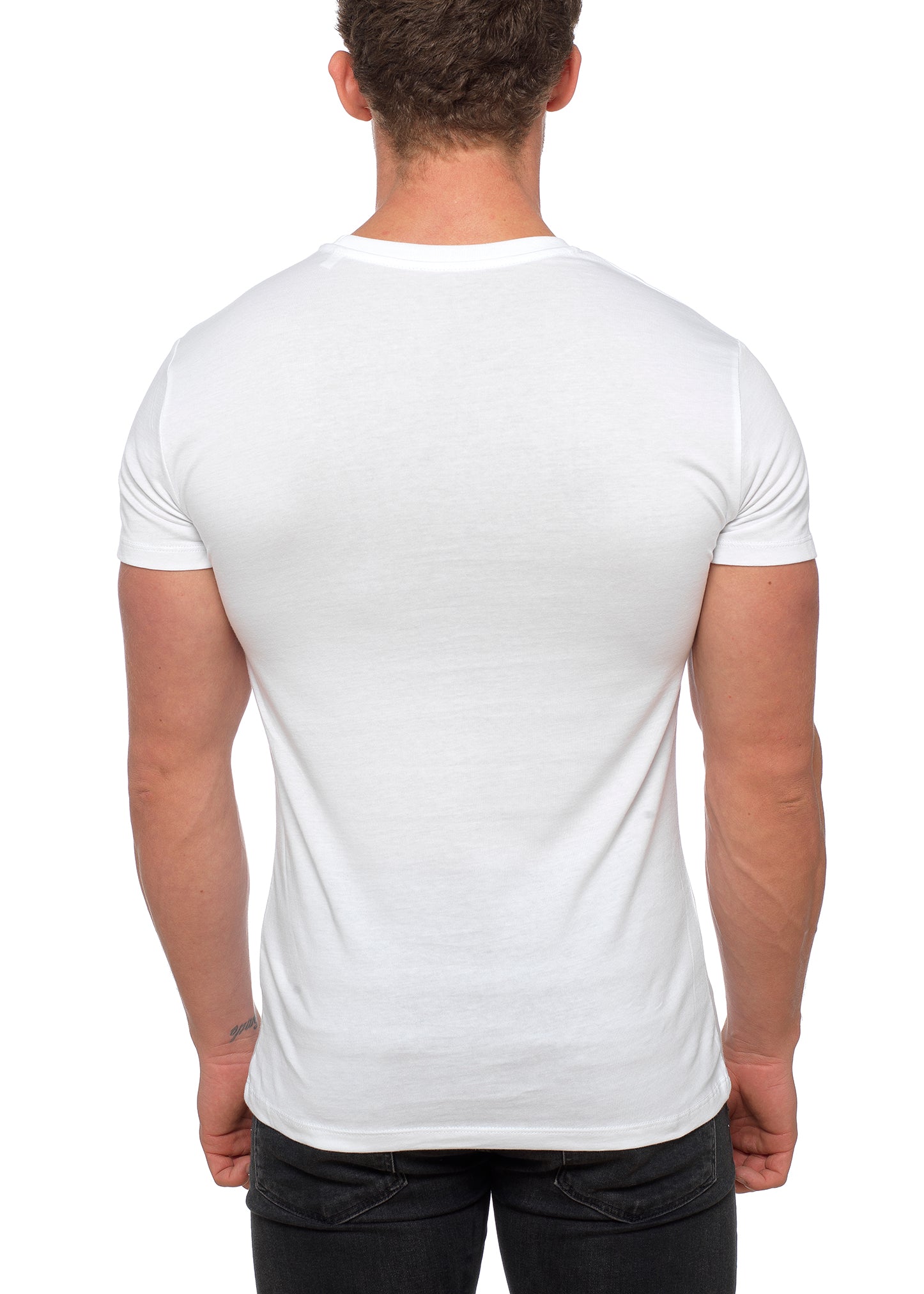 Mens White Muscle Fit T Shirts