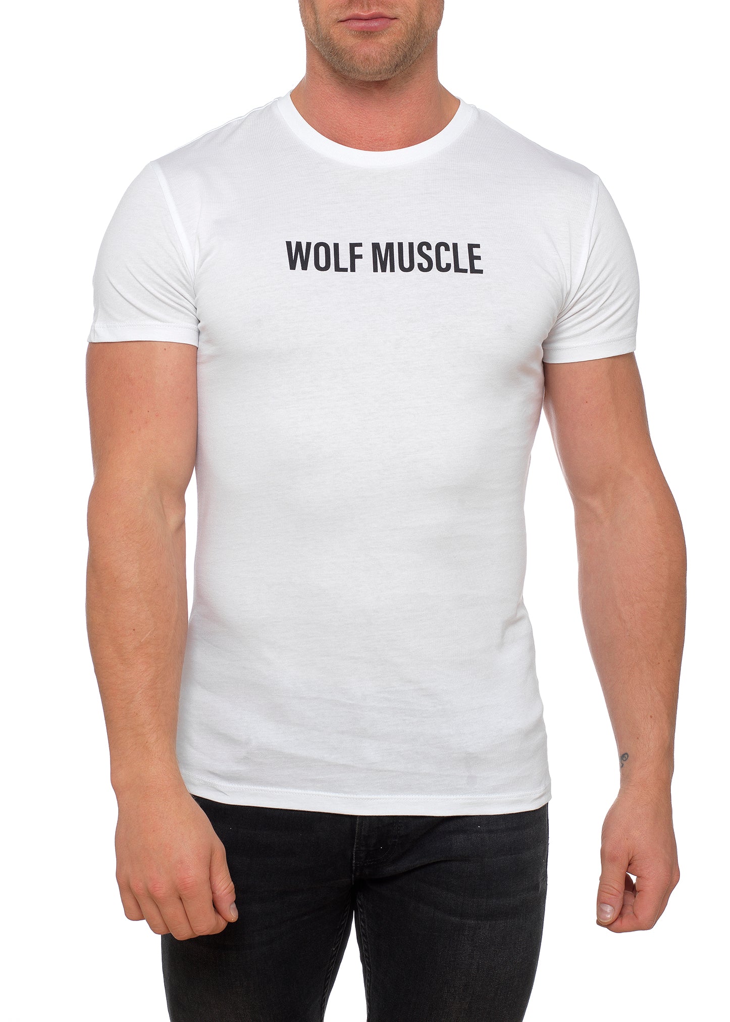 Mens Muscle Fit White T Shirts
