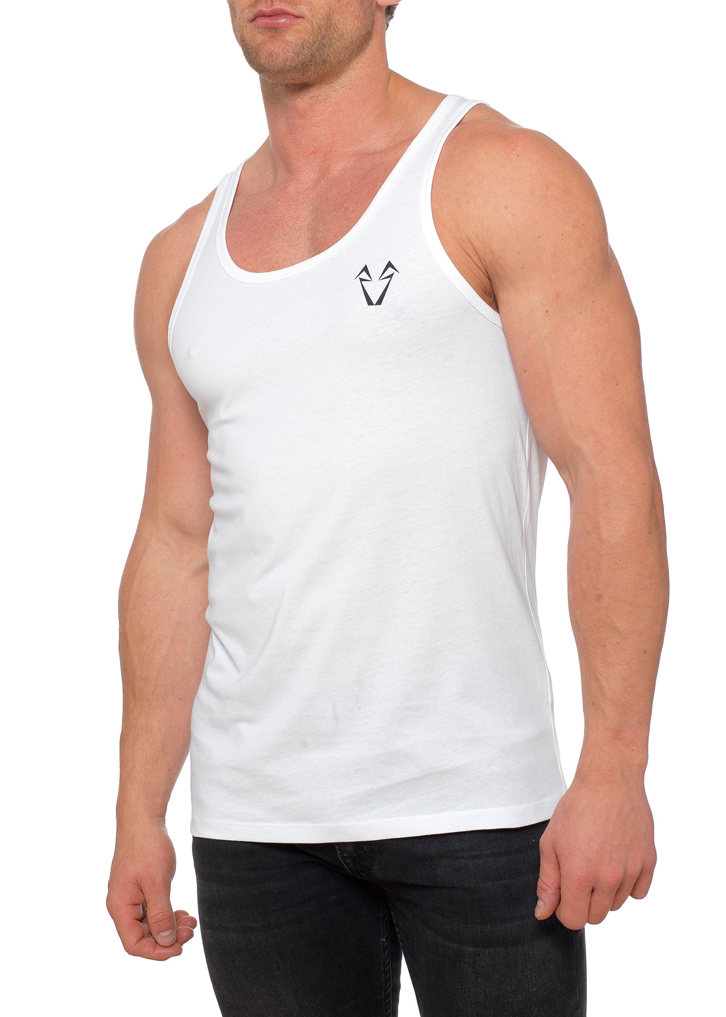 Mens Muscle Fit White Vests