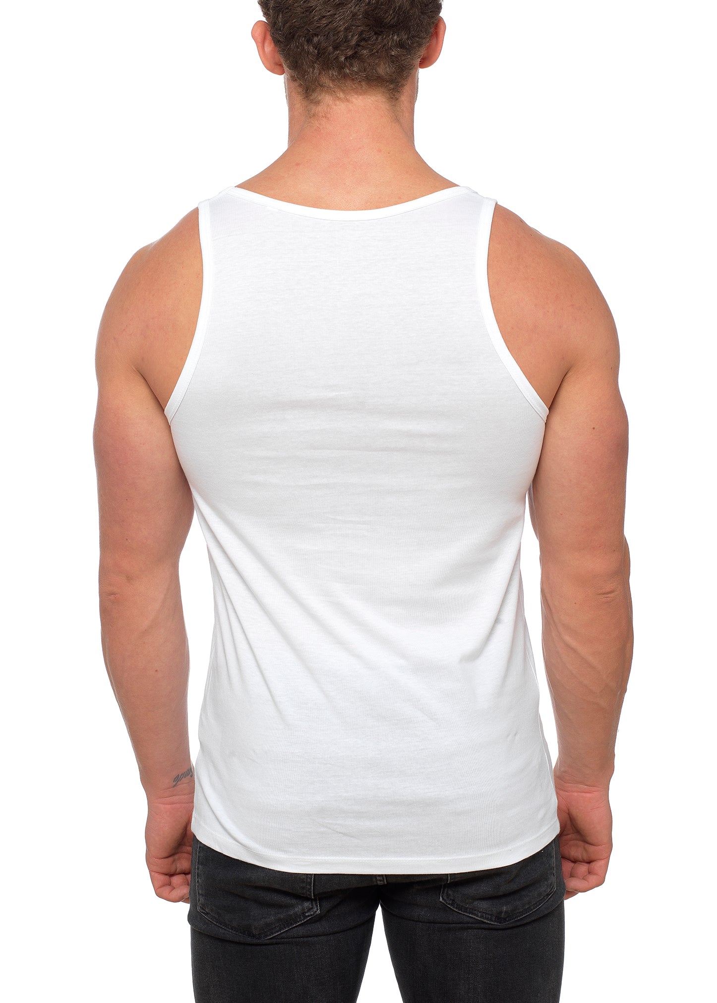 Mens White Muscle Fit Vests