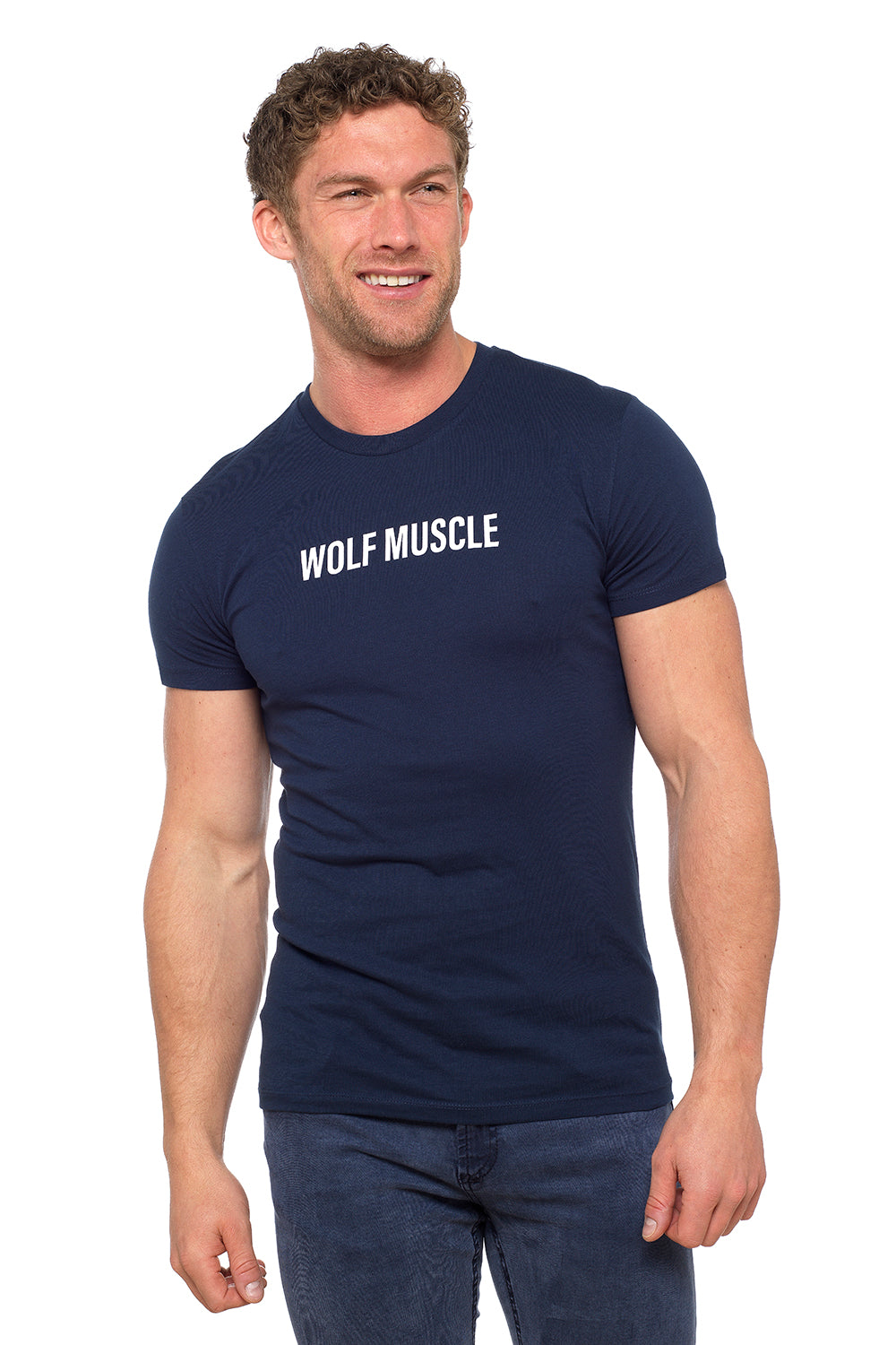 Mens Navy Muscle Fit T Shirt