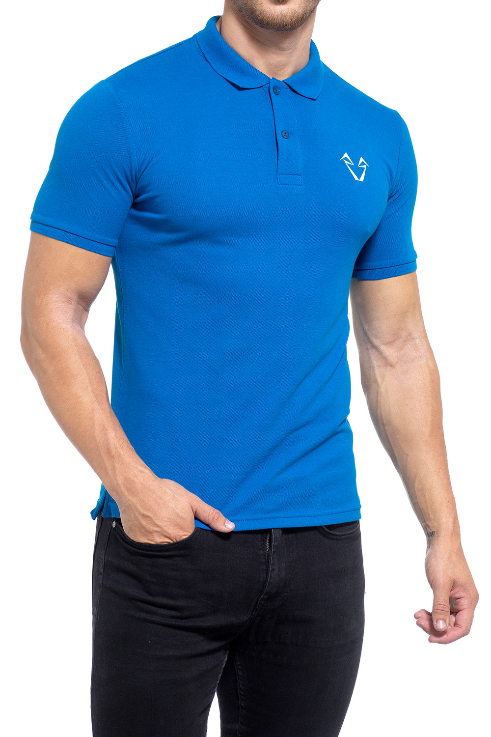 Mens Muscle Fit Royal Blue Polo Shirts