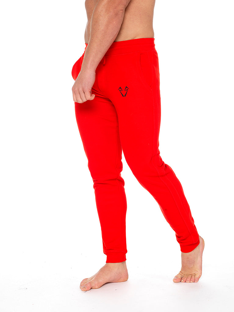 Wolf Muscle Mens Muscle Fit Jogger Red